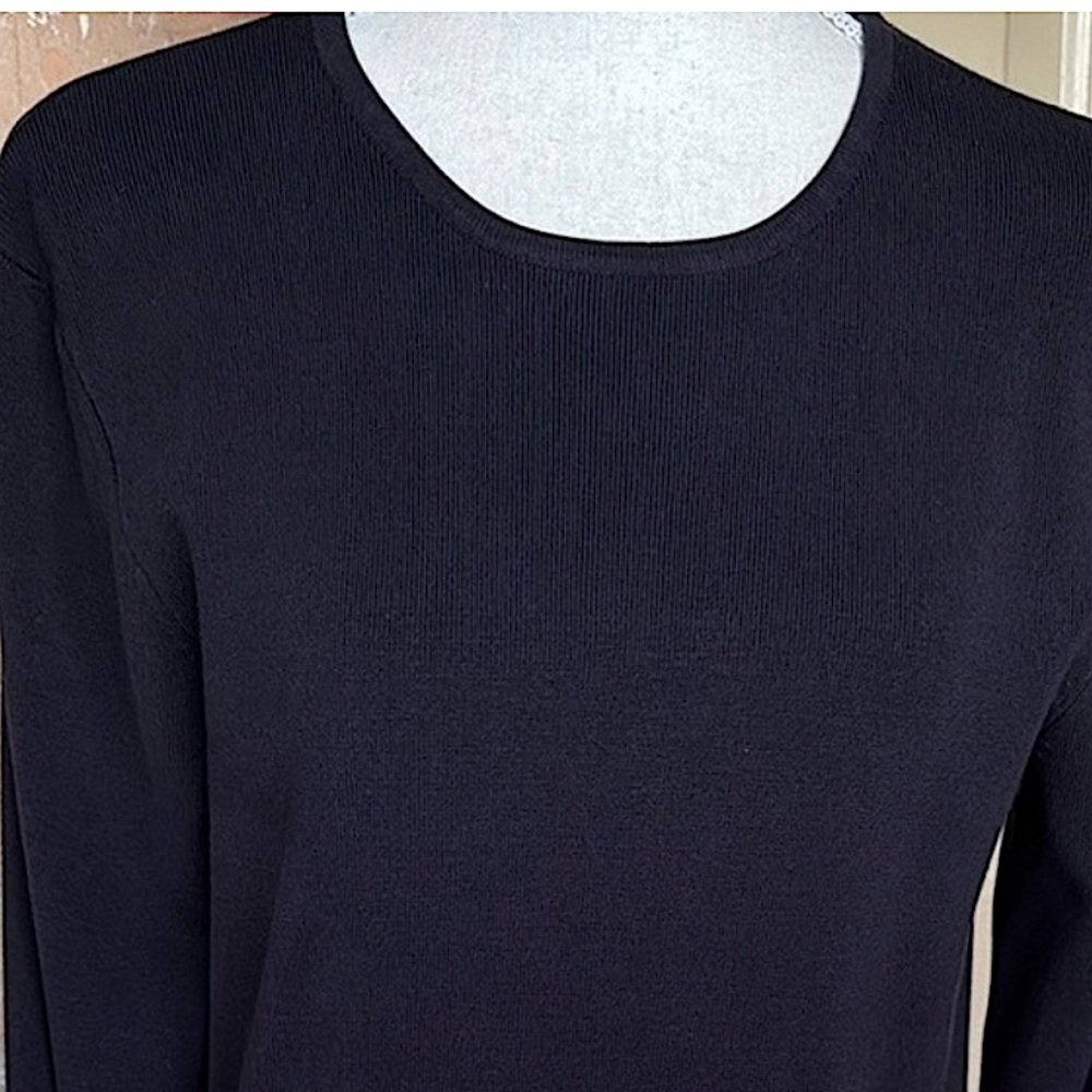 Brooks Brothers Black Silk Blend Crewneck Sweater Timeless Preppy Classic Sz LRG - Picture 7 of 12